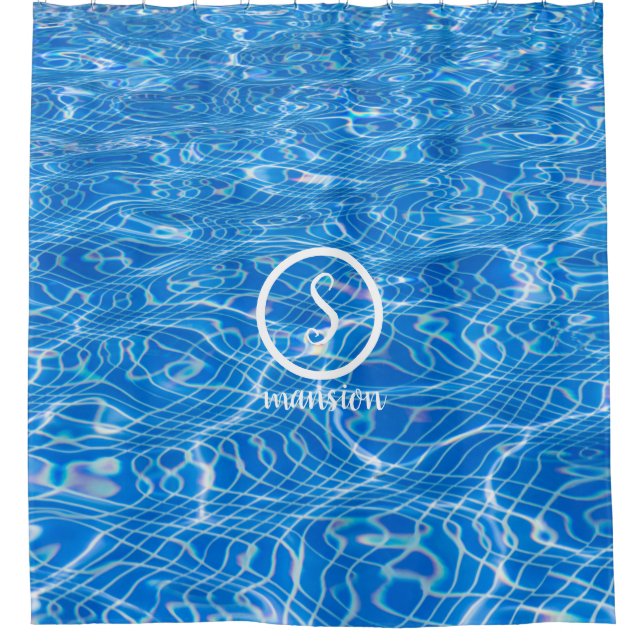 Water Reflection with Customizable Logo and Text Shower Curtain (Front)