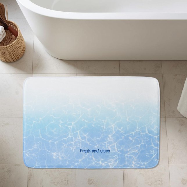 Water Reflections custom text Bath Mat (Creator Uploaded)