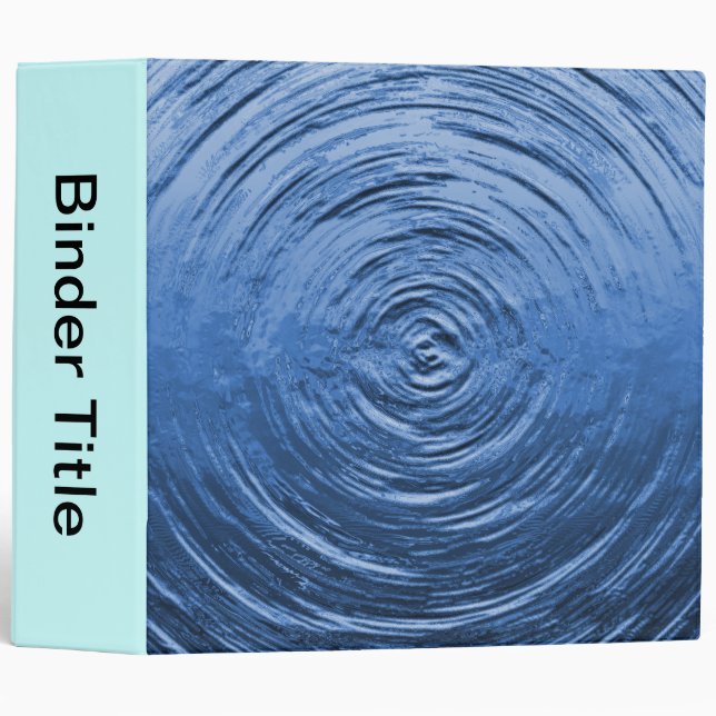 Water Ripple Blue - 2" 3 Ring Binder (Front/Spine)