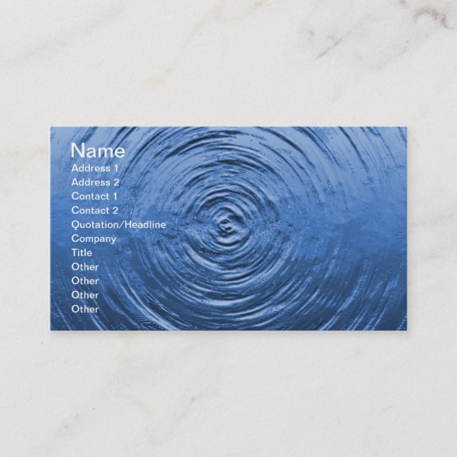 Water Ripple Blue Business Card (Front)
