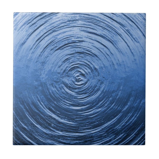 Water Ripple Blue Ceramic Tile (Front)