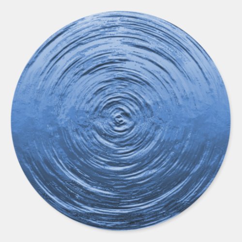 Water Ripple Blue Classic Round Sticker