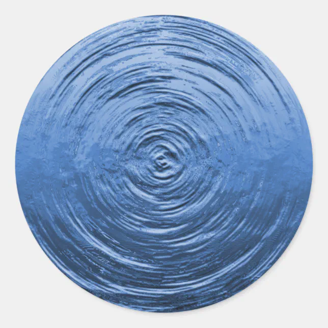 Water Ripple Blue Classic Round Sticker | Zazzle