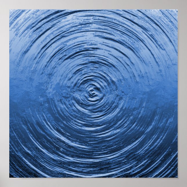 Water Ripple Blue Poster (Front)