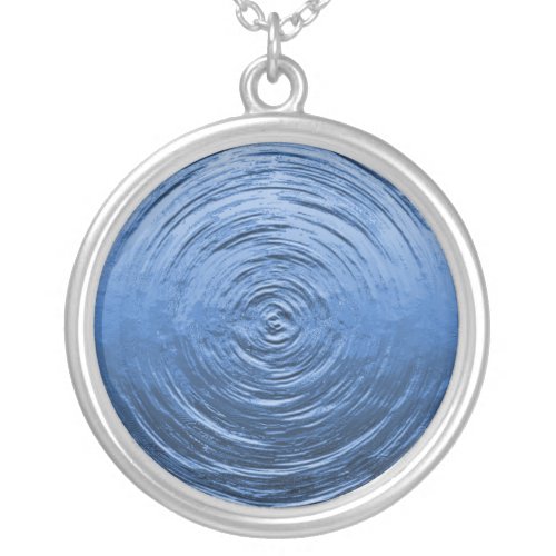 Water Ripple Blue Silver Plated Necklace