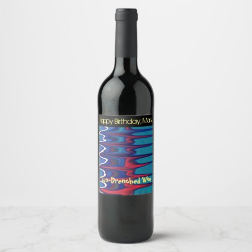 Water Ripple Flowing Abstract Movement  Wine Label