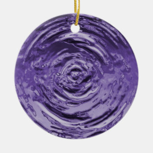 Water Ripple Purple Ceramic Ornament