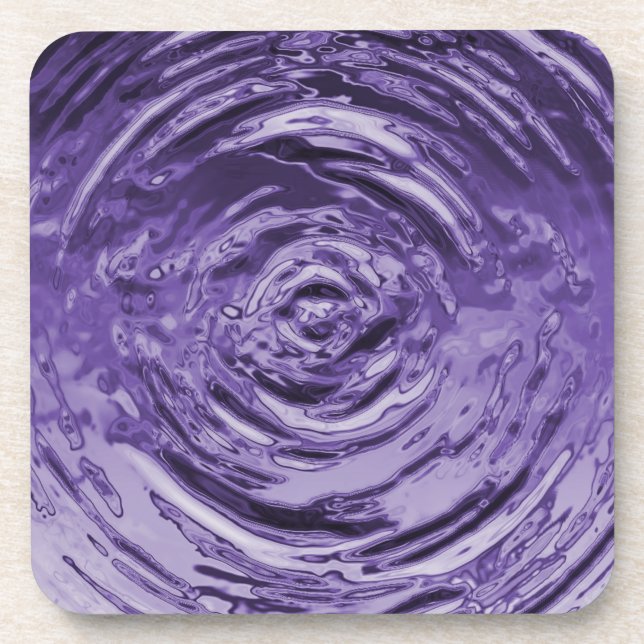 Water Ripple Purple Drink Coaster (Front)