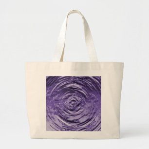 Water Ripple Purple Large Tote Bag