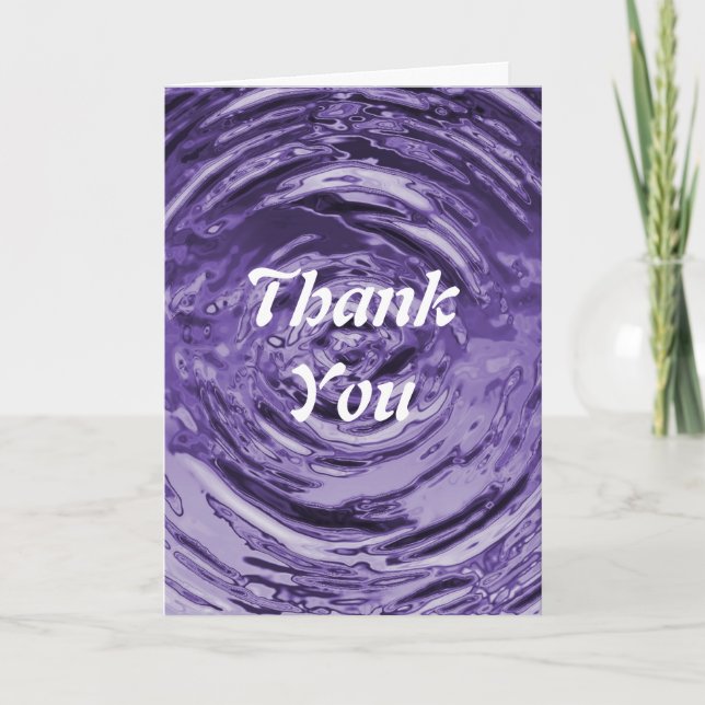 Water Ripple Purple Letterpress Thank You Card (Front)
