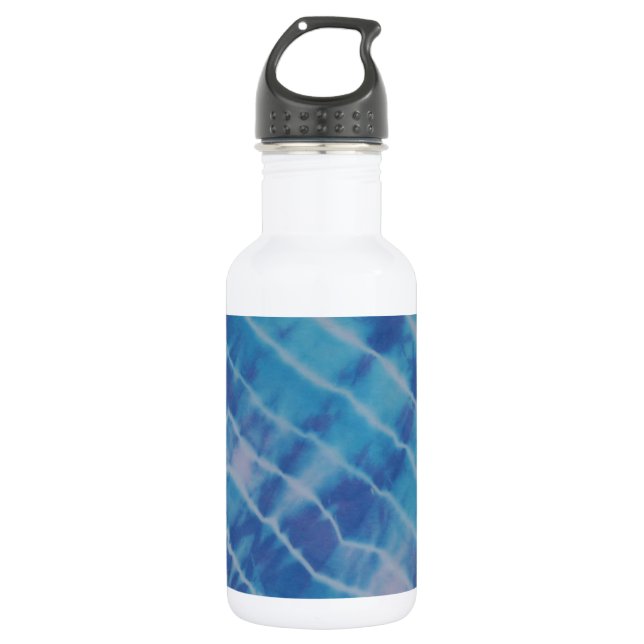 Water Ripple Reflection Lines Tie Dye Stainless Steel Water Bottle (Front)
