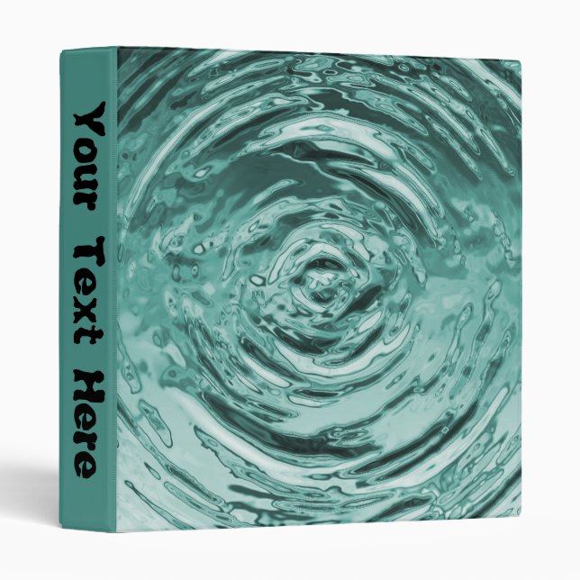 Water Ripple Teal - 1" 3 Ring Binder (Front/Spine)