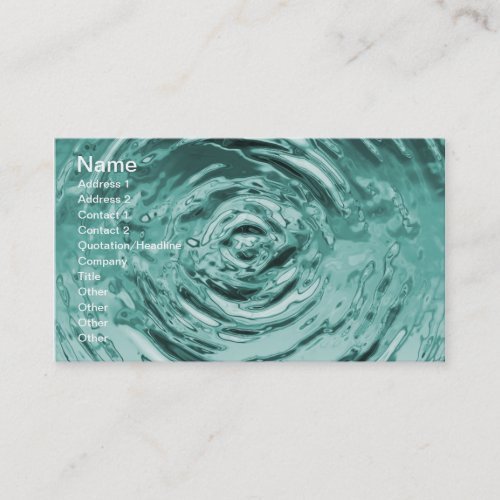 Water Ripple Teal Business Card