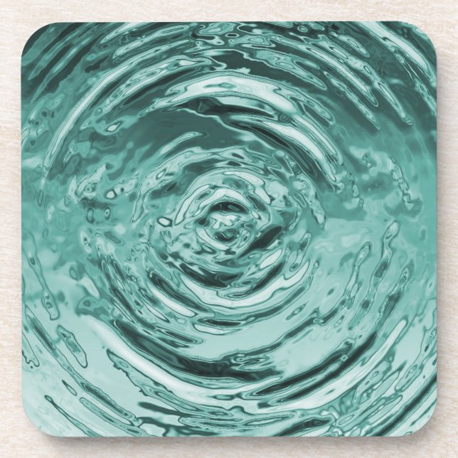 Water Ripple Teal Coaster (Front)