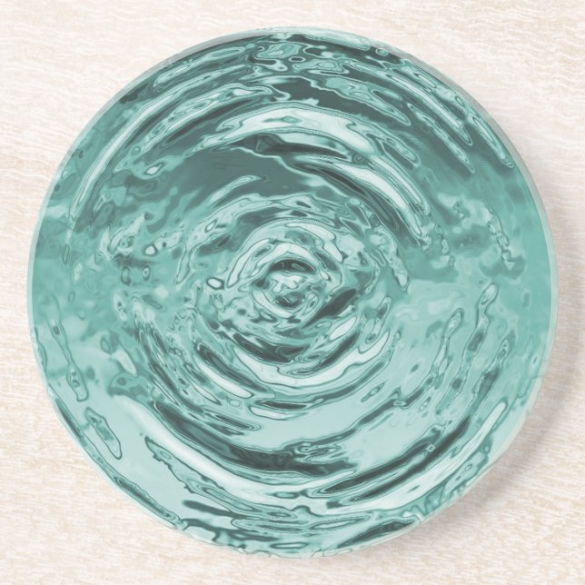 Water Ripple Teal Drink Coaster (Front)