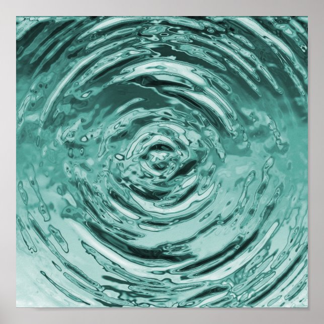 Water Ripple Teal Poster (Front)