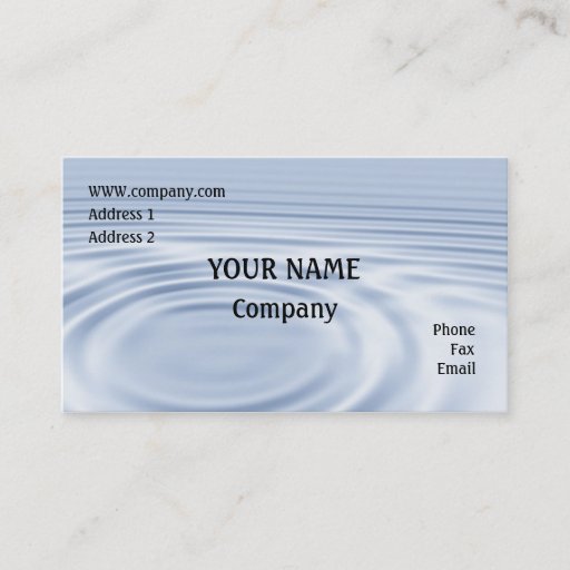 Customizable Water ripples business cards