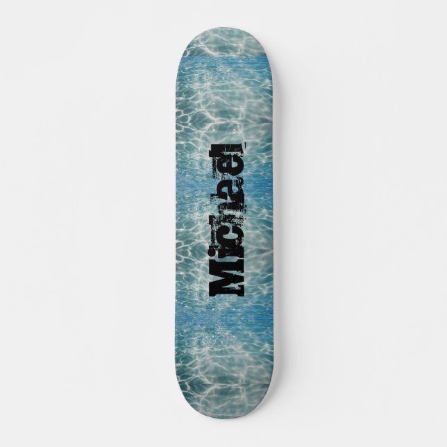 Water Rippling Abstract Design to Personalize Skateboard (Front)