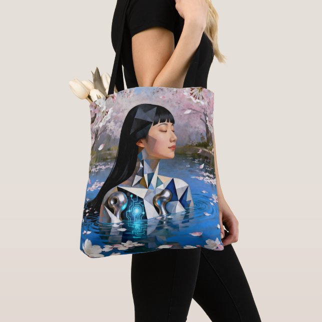 "Water’s Digital Dream" – A Digital Portrait       Tote Bag (Close Up)
