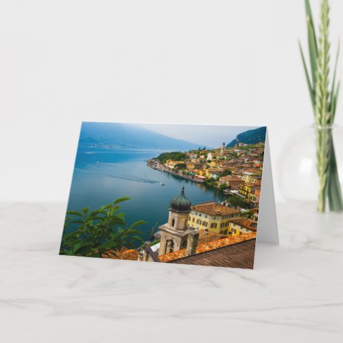 Water  San Benedetto Church Lake Garda Italy Card
