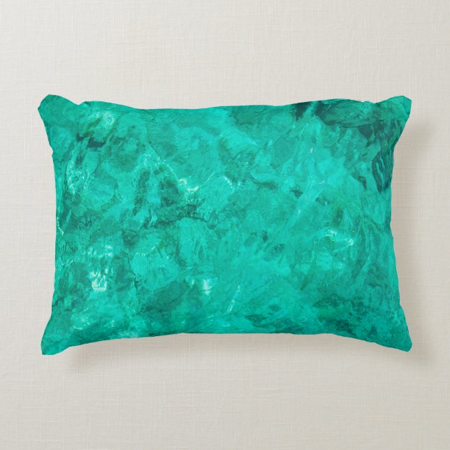 Water sea blue wave turquoise liquid background accent pillow (Front)
