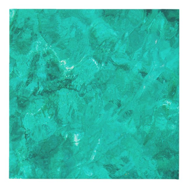 Water sea blue wave turquoise liquid background faux canvas print (Front)