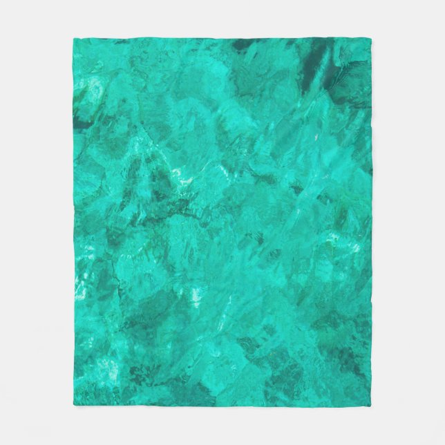 Water sea blue wave turquoise liquid background fleece blanket (Front)