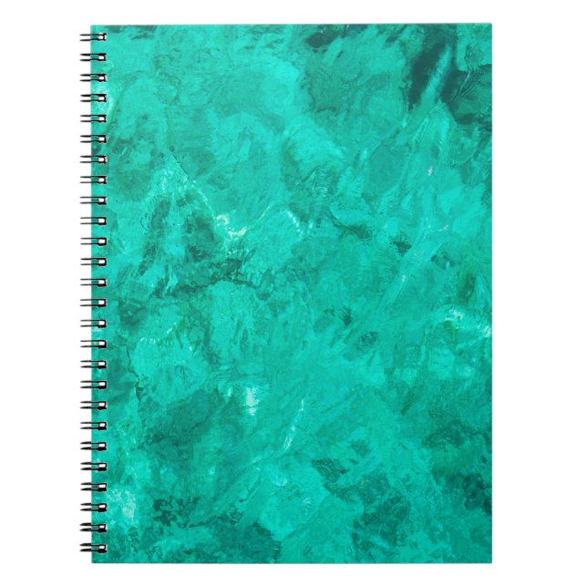 Water sea blue wave turquoise liquid background notebook (Front)