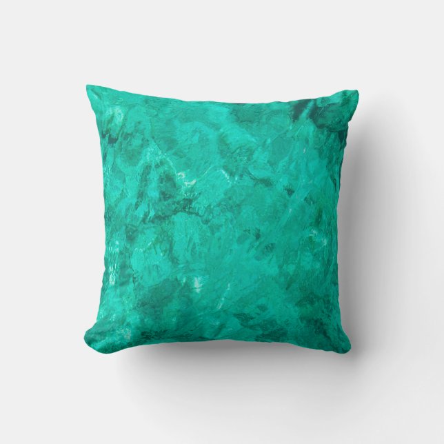 Water sea blue wave turquoise liquid background throw pillow (Front)