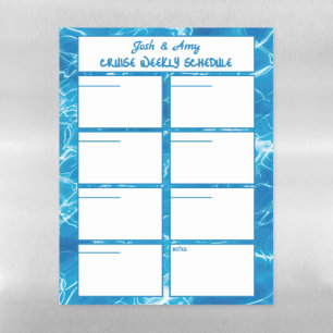 Water Sea Wave Custom Names Cruise Weekly Schedule Magnetic Dry Erase Sheet