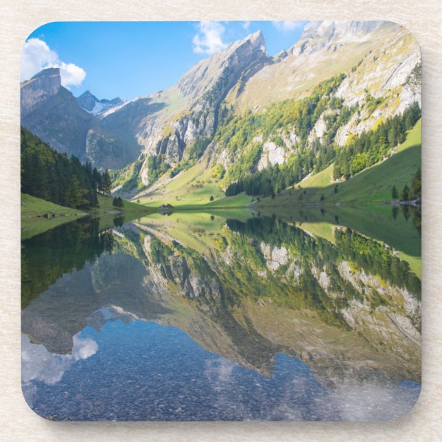 Water | Seealpsee Lake  Swiss Alps Switzerland Beverage Coaster (Front)