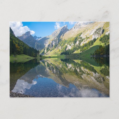 Water  Seealpsee Lake  Swiss Alps Switzerland Postcard