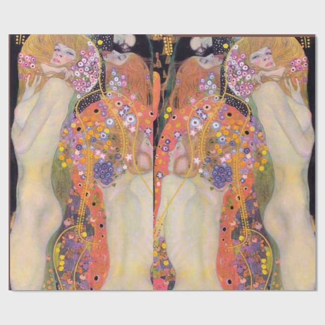 Water Serpents, Gustav Klimt Wrapping Paper (Flat)