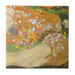 Water Serpents II by Gustav Klimt, Art Nouveau Ceramic Tile<br><div class="desc">Water Serpents II (1904-1907) by Gustav Klimt is a vintage Victorian Era Symbolism fine art portrait painting. Water Serpents II (aka Wasserschlangen II) is the follow-up painting to Water Serpents I. Water Serpents II features a group of water nymphs in lustful bliss. There are four figures in the artwork with...</div>