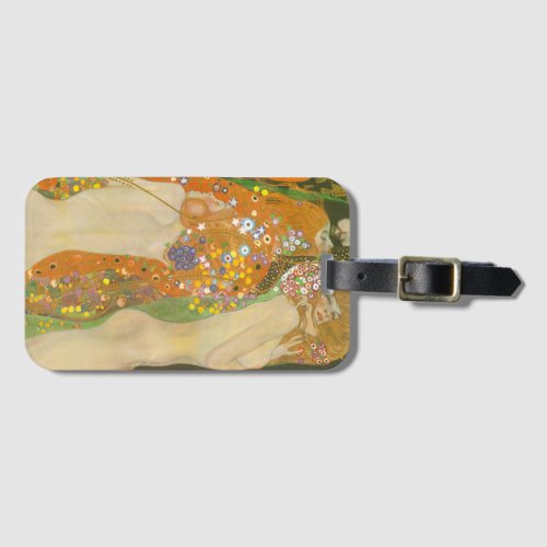 Water Serpents II by Gustav Klimt Art Nouveau Luggage Tag