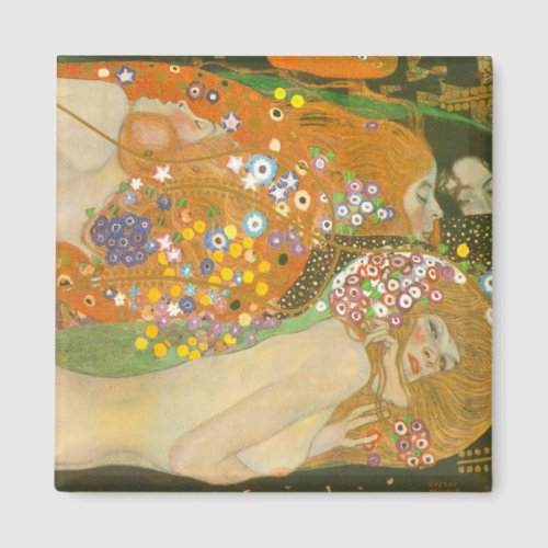 Water Serpents II by Gustav Klimt Art Nouveau Magnet