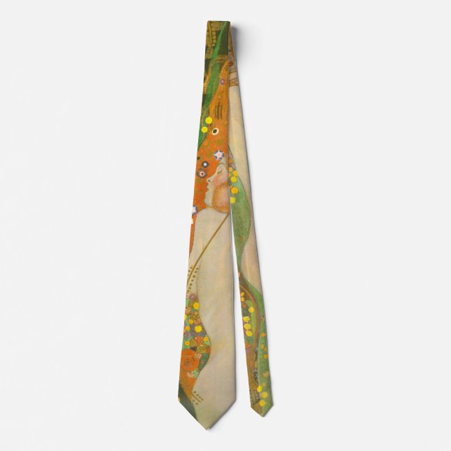 Water Serpents II by Gustav Klimt, Art Nouveau Neck Tie (Front)