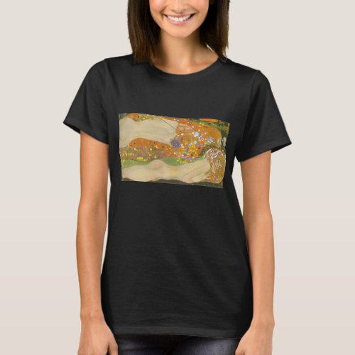 Water Serpents II by Gustav Klimt Art Nouveau T_Shirt