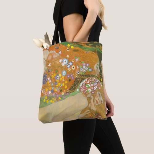 Water Serpents II by Gustav Klimt Art Nouveau Tote Bag