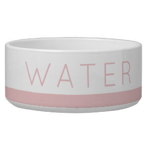 Water Simple Minimal Blush Pink Cat or Dog Bowl