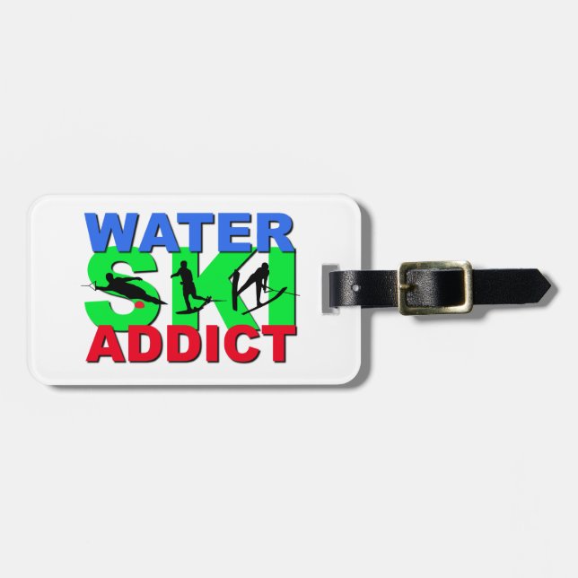 Water Ski Addict Luggage Tag (Front Horizontal)