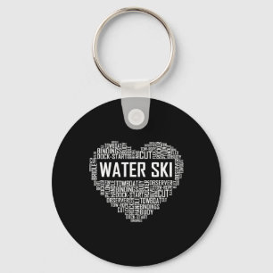 Water Ski Heart Lover Gift Waterski Love Gifts Ski Keychain