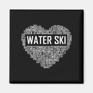 Water Ski Heart Lover Gift Waterski Love Gifts Ski Magnet