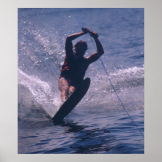 Water Ski -- In Blue Poster