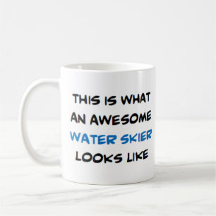 water skier, awesome coffee mug