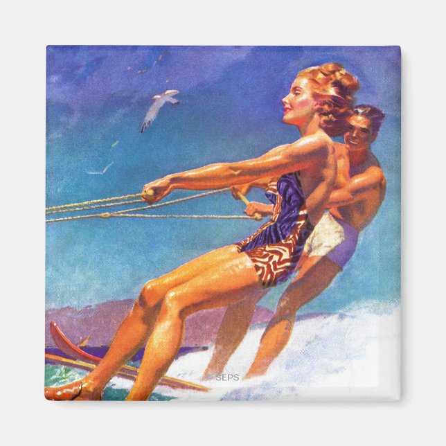 Water Skier by McClelland Barclay Magnet (Front)