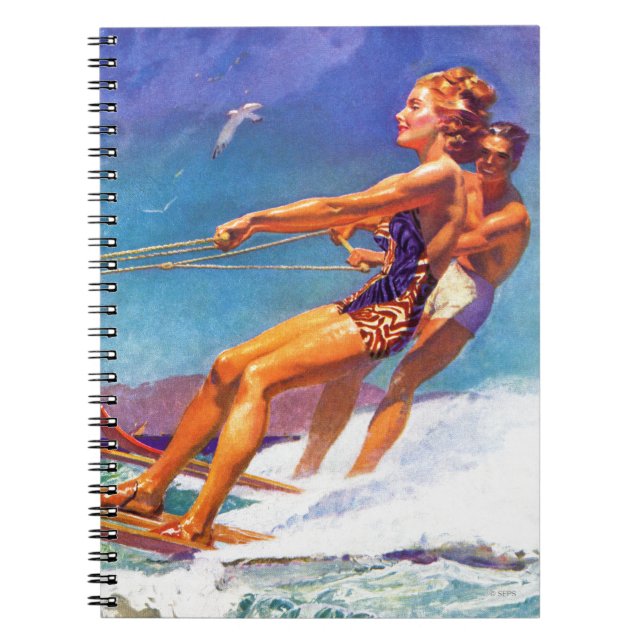 Water Skier by McClelland Barclay Notebook (Front)