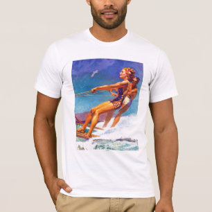 Water Skier by McClelland Barclay T-Shirt