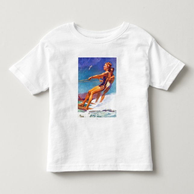 Water Skier by McClelland Barclay Toddler T-shirt (Front)