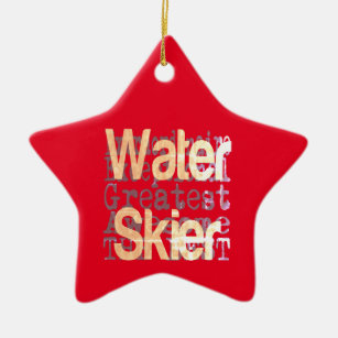 Water Skier Extraordinaire Ceramic Ornament